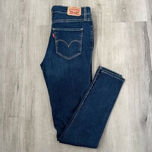 LEVI’S 720 Dark Blue High-Rise Super Skinny Distressed Jeans 28